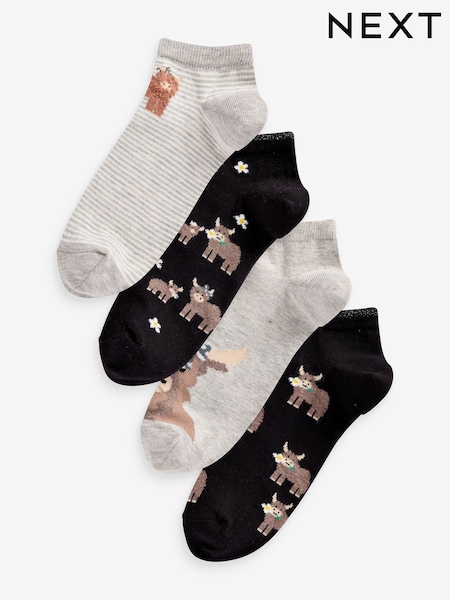 Monochrom, Hamish Hochlandrind - Trainers Socks 4 Pack (419370) | 9 €