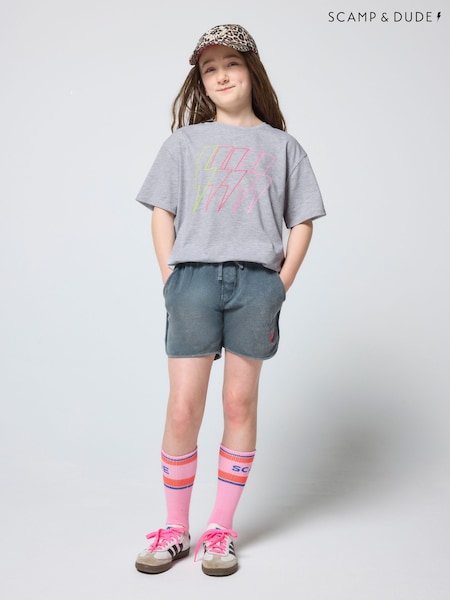 Grå - Scamp & Dude Multi Bolt T-shirt