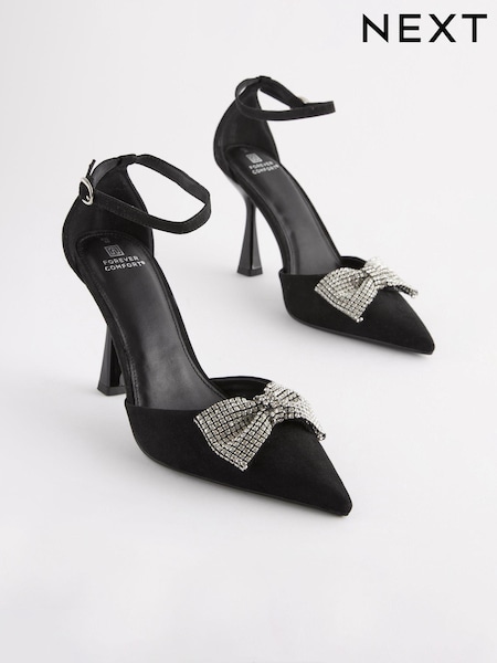 Черный - Forever Comfort® Bow Point Toe Heels (419642) | €10