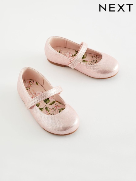 Pink Wide Fit (G) Mary Jane Touch Fastening Occasion Shoes (419998) | 84 QAR - 99 QAR