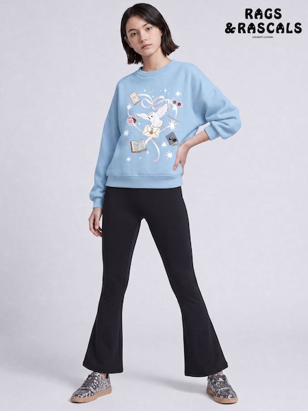 Blue - Rags & Rascals Harry Potter Hedwig Heart Sweatshirt & Flared Leggings Set