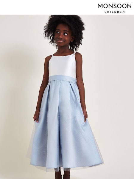 Monsoon Blue Anastasia Glitter Tulle Maxi Dress (420939) | €37 - €43