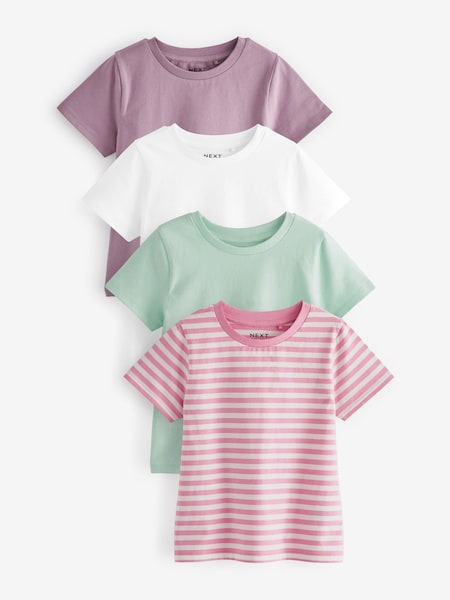 Violett/Rosa/Blau - 100% Cotton T-Shirts 4 Pack (3-16yrs) (421230) | 11 € - 18 €