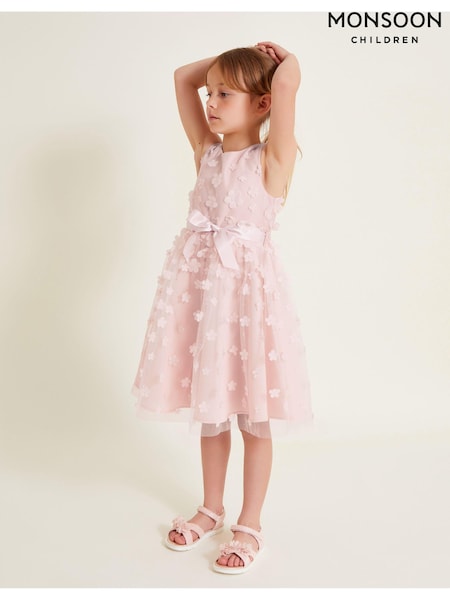 Monsoon Pink Reya 3D Scuba Bridesmaid Dress (421404) | AED220 - AED255