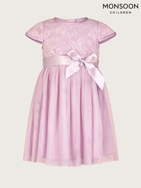 Monsoon Purple Baby Lacey Sequin Truth Dress (421439) | €24 - €26