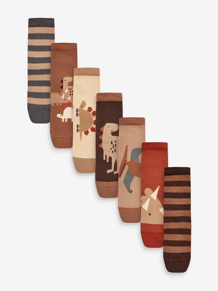 Rja rjavi dinozavri - Cotton Rich Socks 7 Pack (421495) | € 7 - € 9