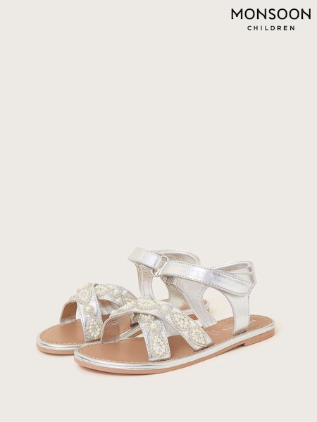 Monsoon Cross-Over Pearly Sandals (422007) | €8 - €9
