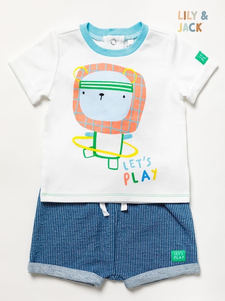 Lily & Jack Blue 100% Cotton Blend  T-Shirt and Shorts Set (422381) | AED75