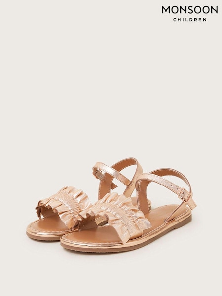 Monsoon Gold Frill Leather Sandals (422412) | € 9 - € 10