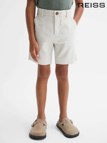 أبيض مائل للرمادي - Reiss Wicket Casual Chino Shorts (422558) | ‏187 د.إ.‏