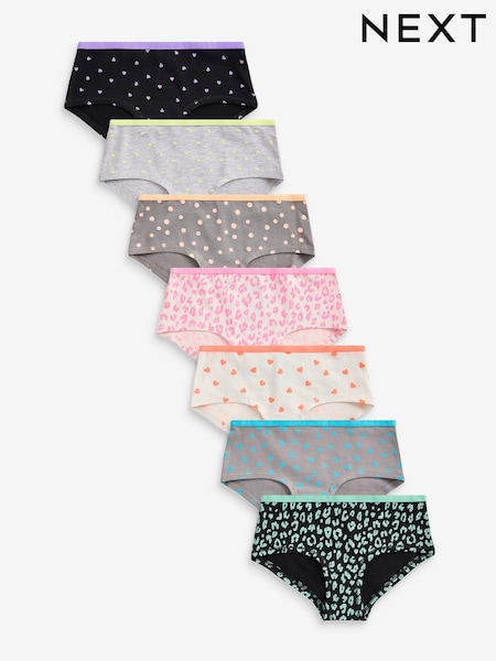 Grau/Weiß/Schwarz leuchtende Prints - Briefs 7 Pack (2-16yrs) (423058) | 16 € - 22 €