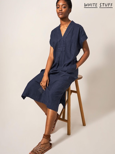 White Stuff Blue Marianne Linen Dress (423214) | €54
