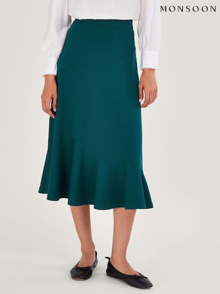 Monsoon Green A-Line Ponte Skirt (423286) | €26