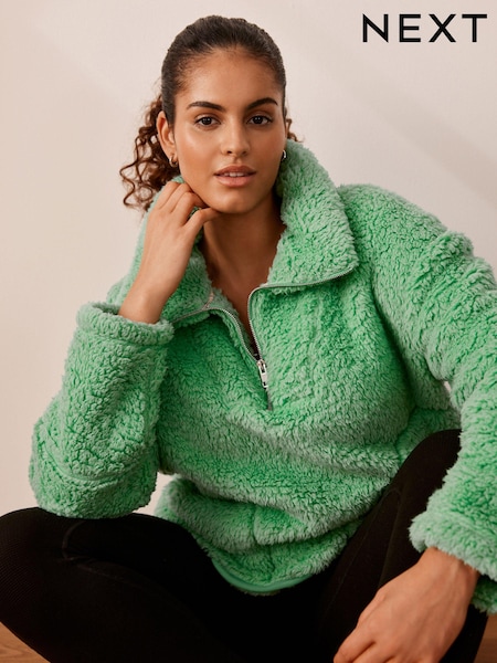 zelena - Borg Fleece Funnel Neck Half Zip Top (423343) | € 12