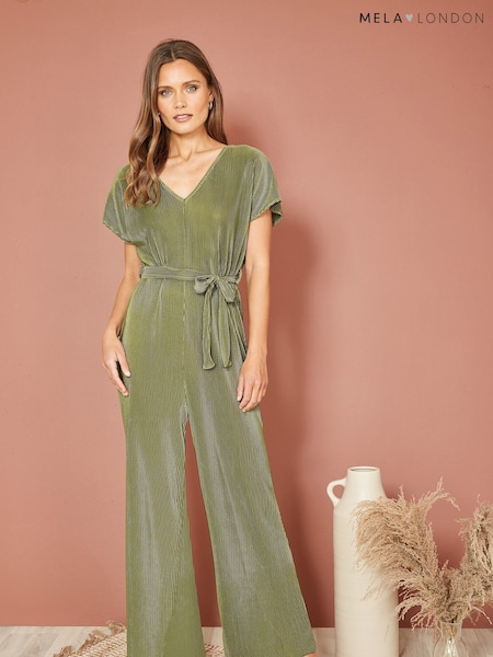 Mela Pleated Jumpsuit With V-Neck (423617) | 143 LEI
