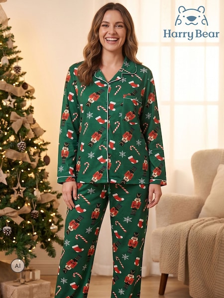 Green - Harry Bear Christmas Pyjamas