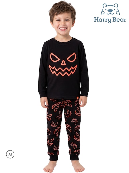 Black - Harry Bear Glow In The Dark Pyjamas Pumpkin