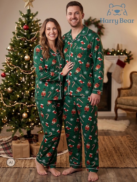 Green - Regular Harry Bear Christmas Pyjamas