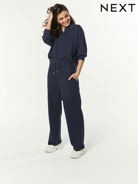 أزرق داكن أزرق - Slinky Soft Touch Wide Leg Smart Track Trousers (424613) | ‏75 د.إ.‏
