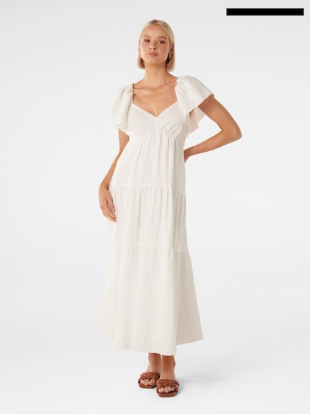 Forever New White Pure Linen Karissa Maxi Dress (424615) | €64