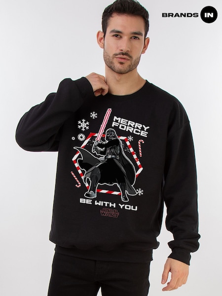 Negro - Regular Brands In Star Wars Darth Vader Merry Force Christmas Sweat Top