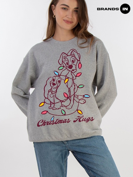 Grey - Brands In Disney & The Tramp Christmas Hugs Sweatshirt