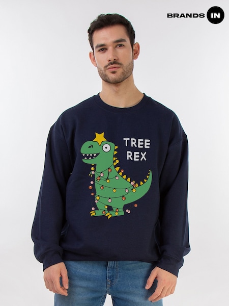 蓝色 - Regular Brands In Christmas Tree Rex Sweat Top