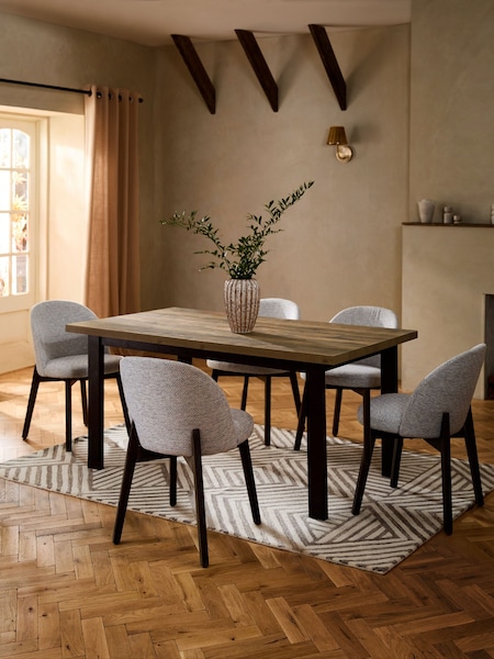 Dark Bronx Oak Effect Rectangle 6 to 8 Seater Extending Dining Table (425622) | €610