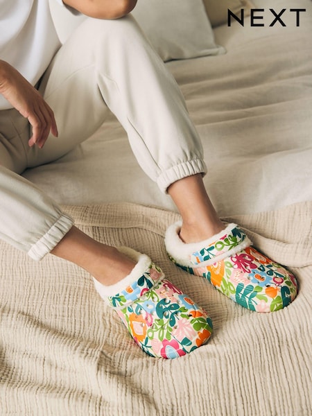 Floral Scion at Next Faux Fur Lined Clog Slippers (425699) | €14