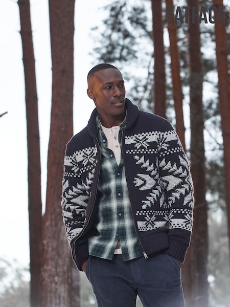 FatFace Blue Lanark Shawl Pattern Cardigan (425825) | €62