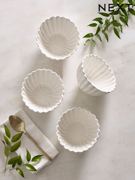 Set Of 4 Flower Bowls (425969) | ‏156 ر.س.‏