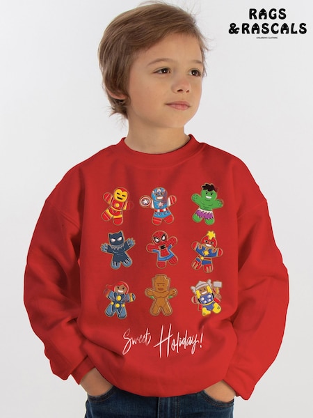 Червоний - Rags & Rascals Marvel Gingerbread Avengers Sweat Top
