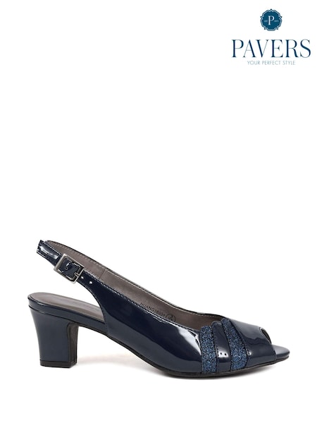 Pavers Blue Pavers Slingback Heeled Black Sandals (426543) | €47