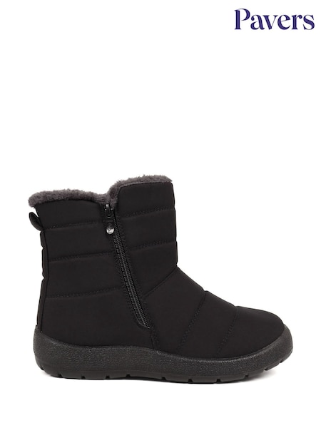 Pavers Wide Fit Weather Black Boots (426550) | €54