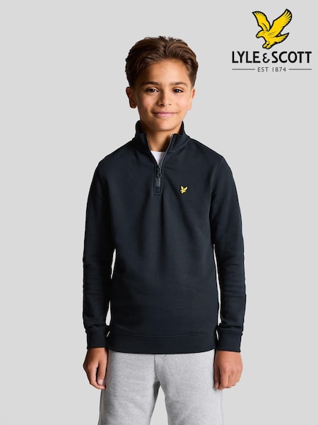Lyle & Scott Navy Boys Half Zip 100% Cotton Sweatshirt (426603) | AED291 - AED320