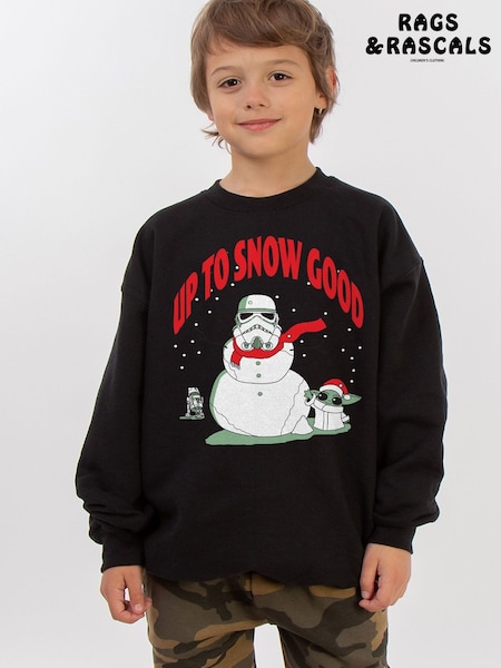 Black - Rags & Rascals Star Wars The Mandalorian Snowman Sweatshirt