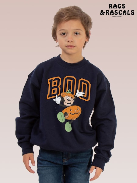 Blue - Rags & Rascals Mickey Mouse Boo Halloween Sweat Top