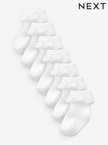 White Lace Baby Socks 7 Pack (0mths-2yrs) (426887) | €15