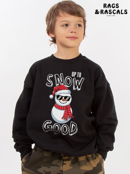 أسود - سويت شيرت عيد الميلاد Snow Good من Rags & Rascals