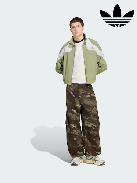 Green - Regular Adidas Originals Camo Trousers