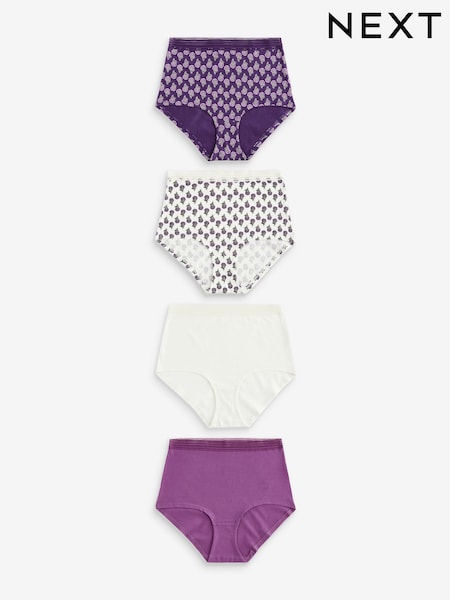 Ягодный принт/ Cream - Geo Lace Trim Knickers 4 Pack (427914) | €10