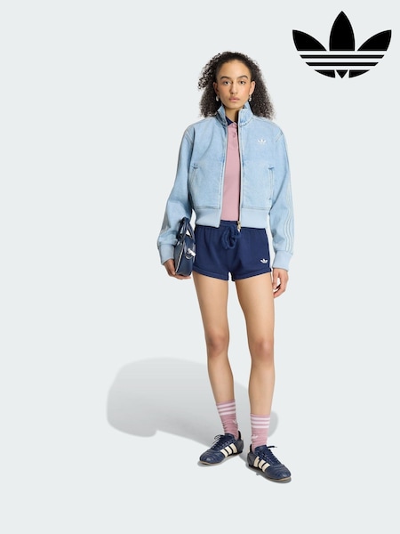 Blue - Adidas Originals Firebird Denim Track Top