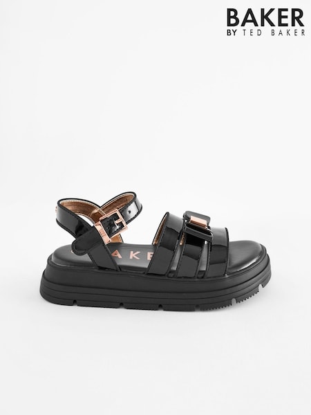 Baker by Ted Baker Girls Black Chunky Gladiator Sandals with Bow (428028) | 54 QAR - 56 QAR