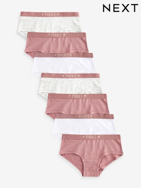 Grey/Pink/White Sparkle Waistband Hipsters 7 Pack (2-16yrs) (428127) | €6.50 - €8.50