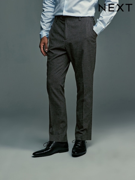 Grey Slim Fit Elasticated Waist Slim Fit Stretch Textured Trousers (428232) | R$ 325