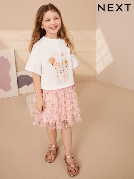 Pink T-Shirt and Skirt Set (3-16yrs) (428234) | AED92 - AED114
