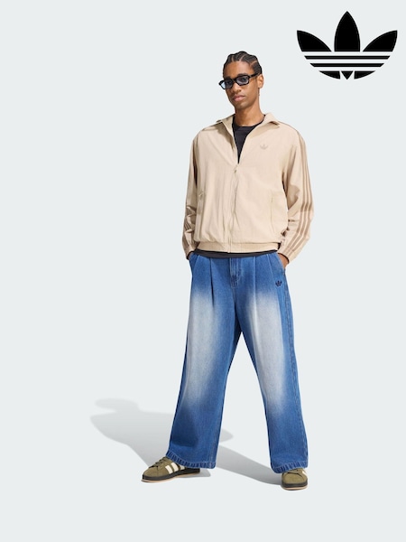 Blue - Regular Adidas Originals Mid-rise Wide Leg Jeans