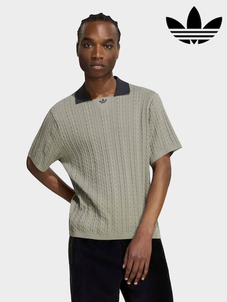 Zaļš - Regular Adidas Originals Cable Knit Football Jersey