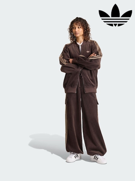 Brown - Adidas Originals Corduroy Oversized Track Top