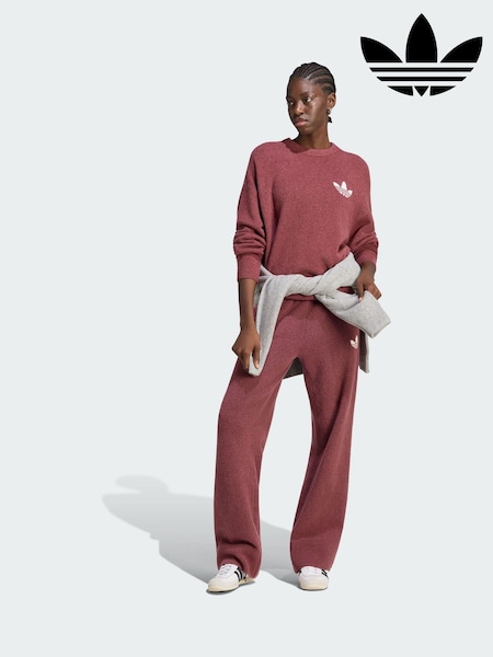 Red - Adidas Originals Athl Dept Knitted Sweatshirt